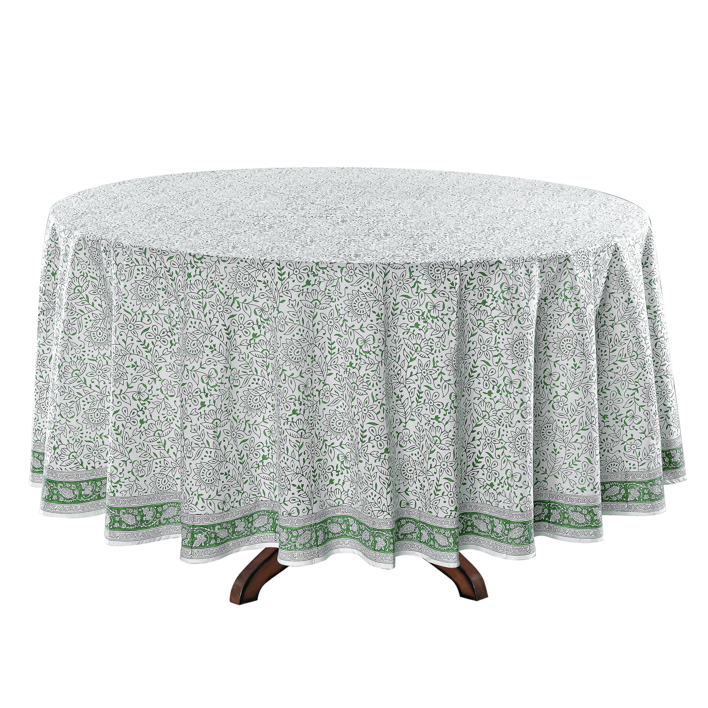 Sage Green Jaal Round Tablecloth