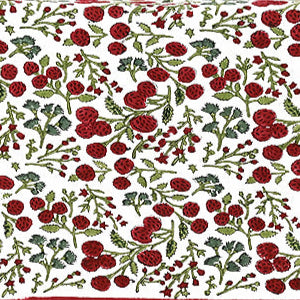 Garnet Red & Cherry Print Table Runner