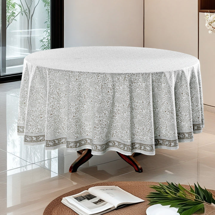 Taupe Jaal Round Tablecloth