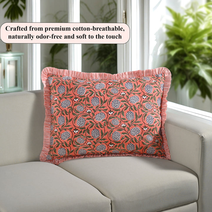 Dark Salmon Pink Ruffle 20x26 Inches Sham Pillow Cover Product Image 6