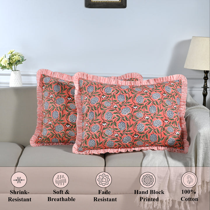 Dark Salmon Pink Ruffle 20x26 Inches Sham Pillow Cover Product Image 7