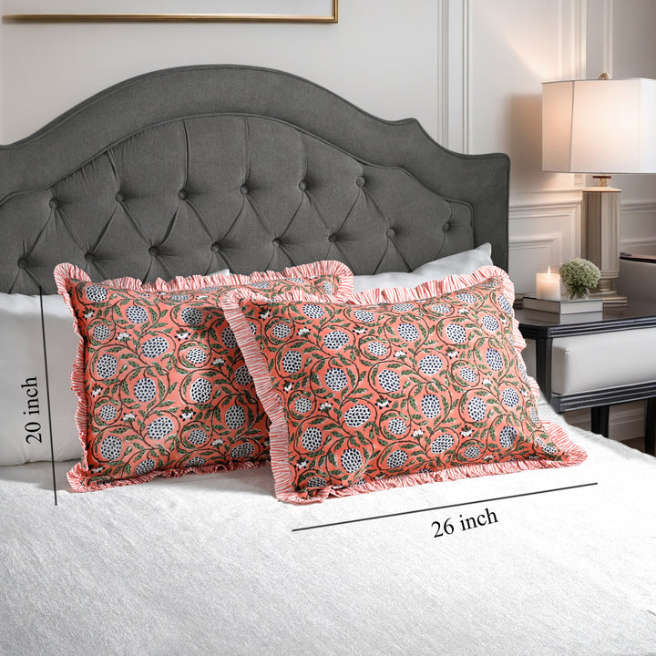 Dark Salmon Pink Ruffle 20x26 Inches Sham Pillow Cover Product Image 3