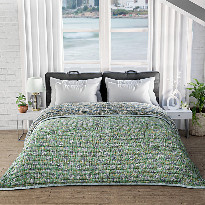 Comforter Throw Blanket Hand Block Printed 100% Cotton Quilt
