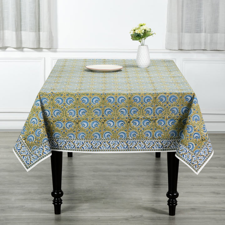 Golden Sage Bloom Floral Tablecloth Product Image 4