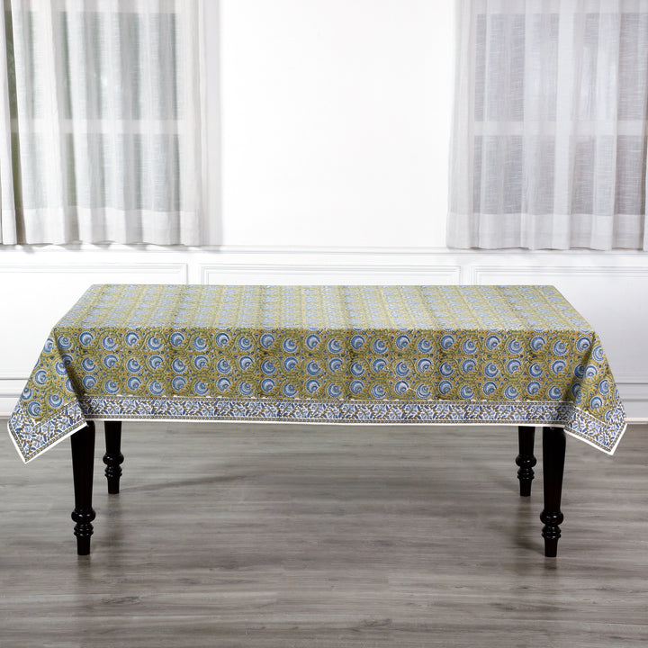 Golden Sage Bloom Floral Tablecloth Product Image 5