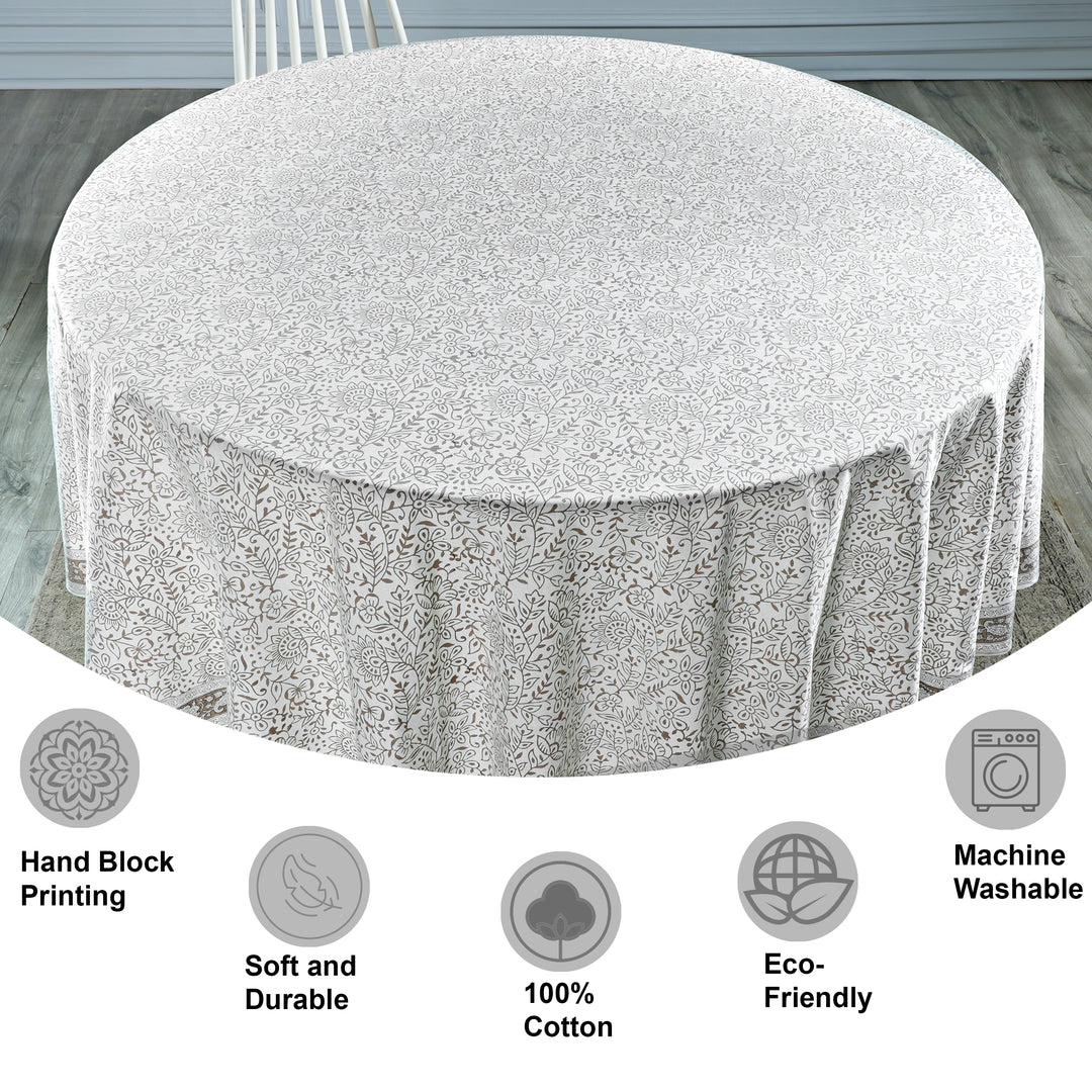 Taupe Jaal Round Tablecloth