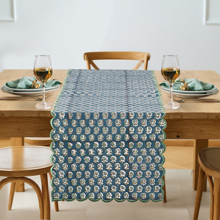 Peacock Blue Table Runner
