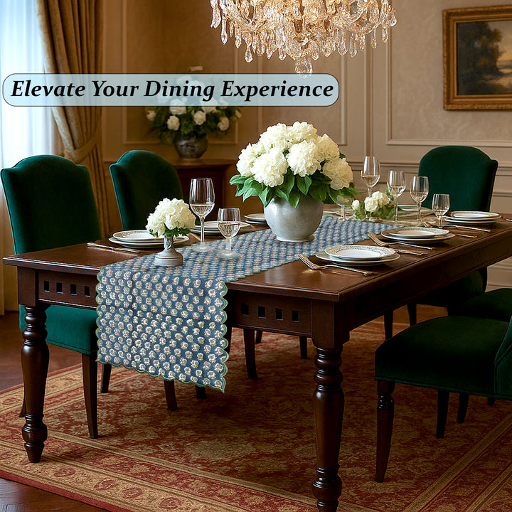 Peacock Blue Table Runner