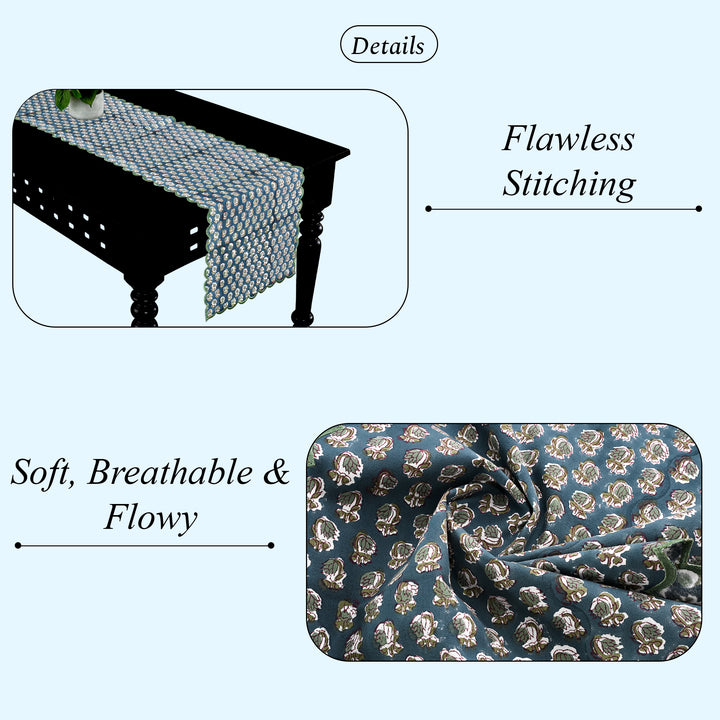 Peacock Blue Table Runner