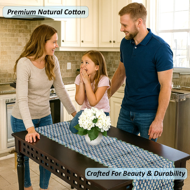 Peacock Blue Table Runner