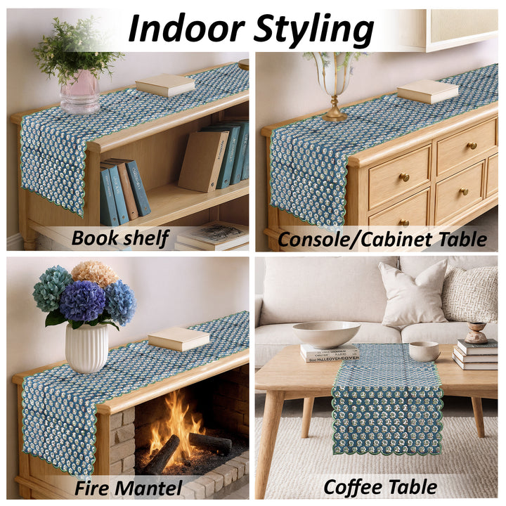 Peacock Blue Table Runner