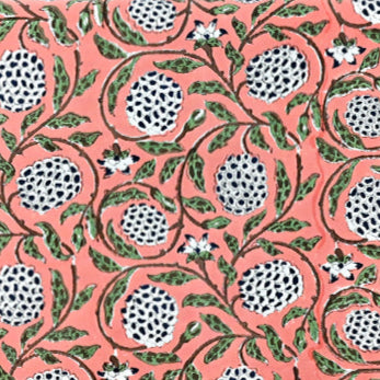 Dark Salmon Pink Embroidery Table Runner