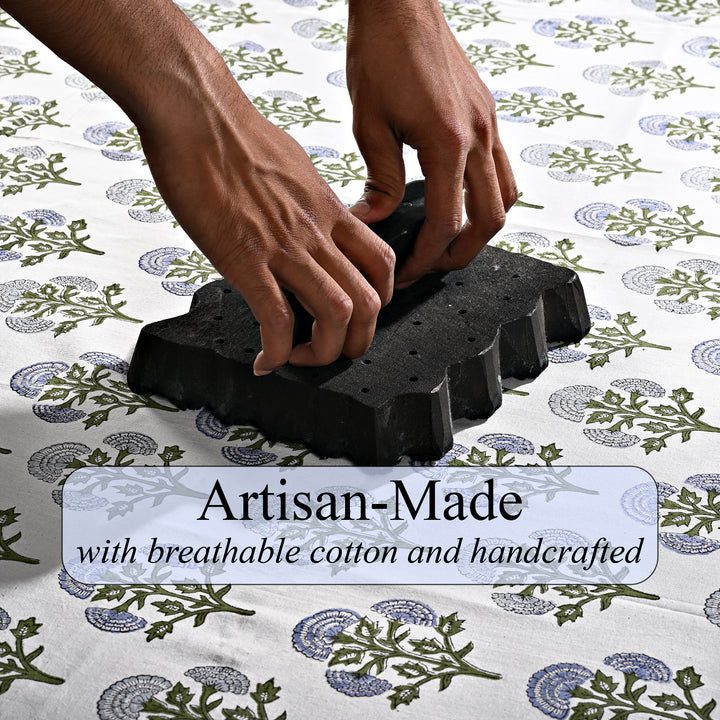 Mughal Buta Blue Table Runner