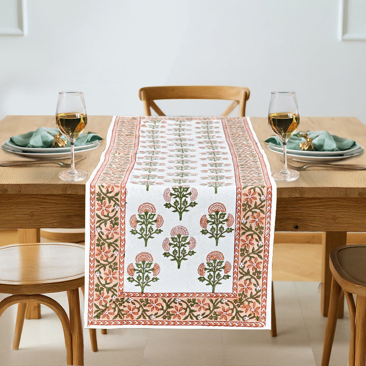 Mughal Buta Peach Table Runner