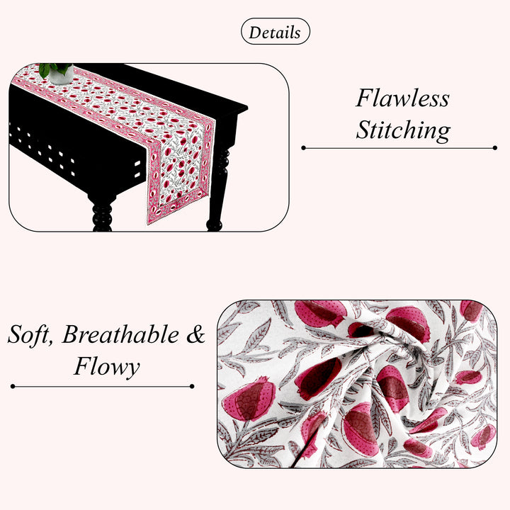 Sangria Red & Cerise Pink Table Runner