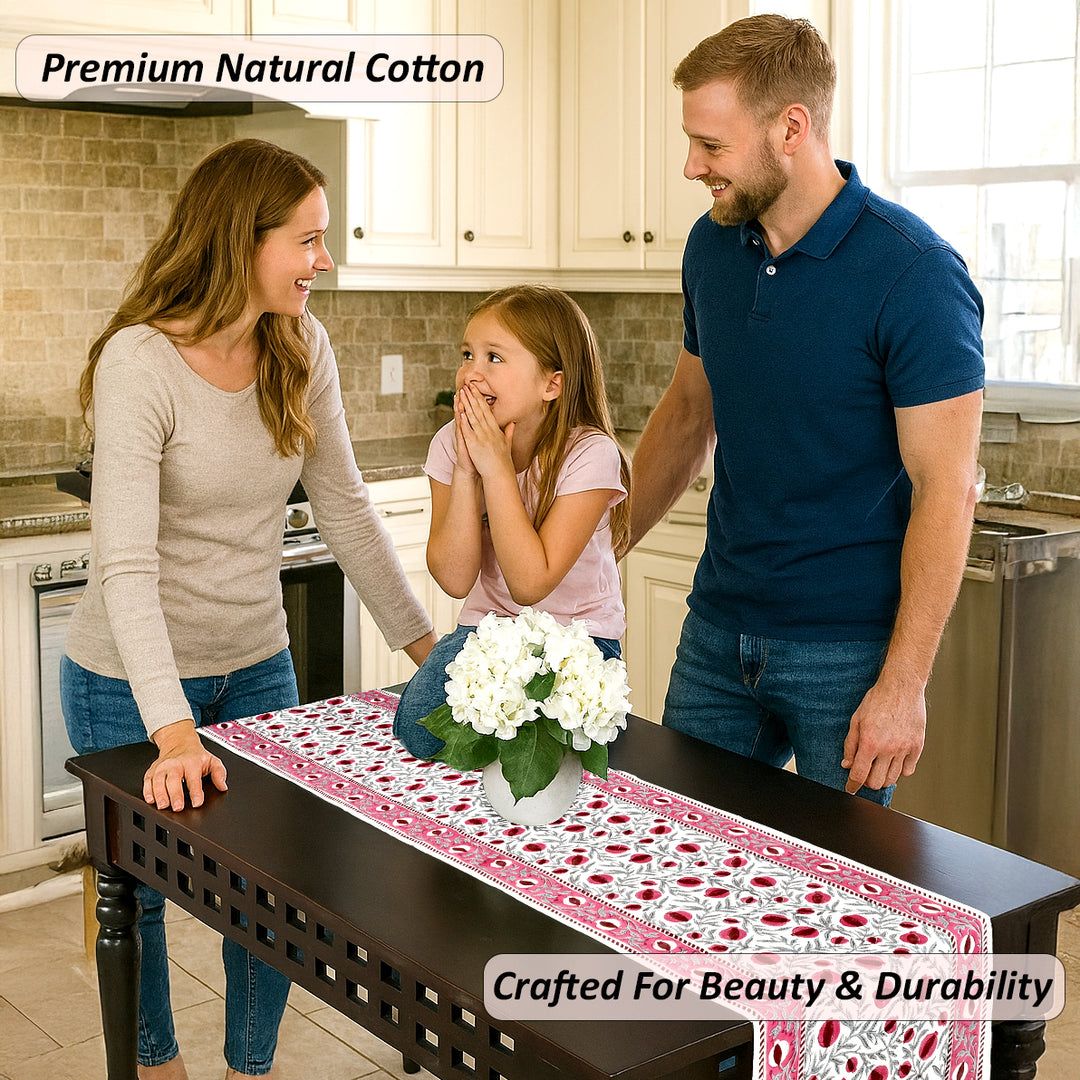 Sangria Red & Cerise Pink Table Runner