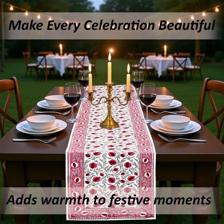 Sangria Red & Cerise Pink Table Runner