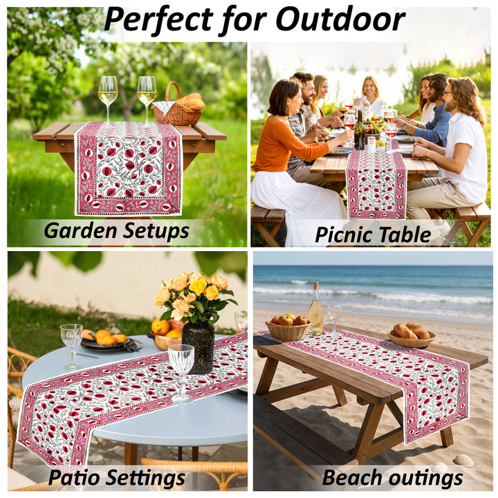 Sangria Red & Cerise Pink Table Runner