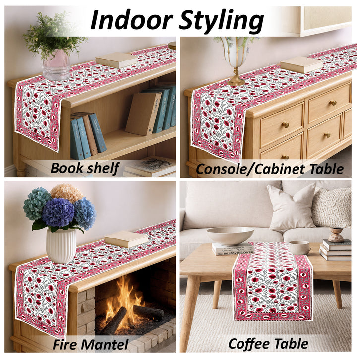 Sangria Red & Cerise Pink Table Runner