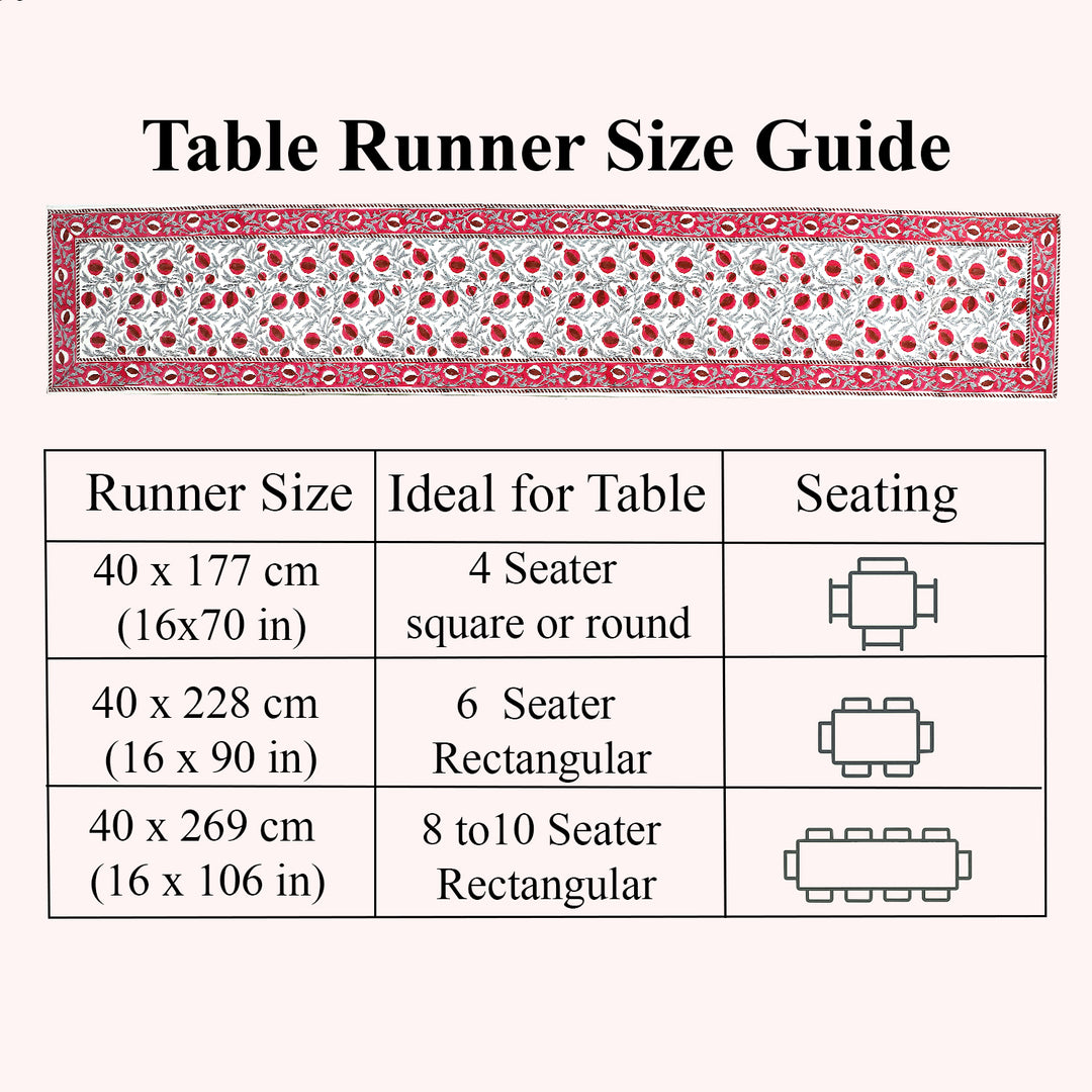 Sangria Red & Cerise Pink Table Runner