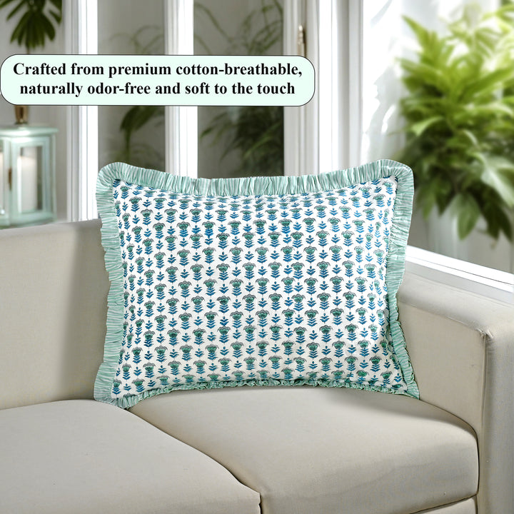 Aquamarine Blue Ruffle 20x26 Inches Sham Pillow Cover Product Image 4