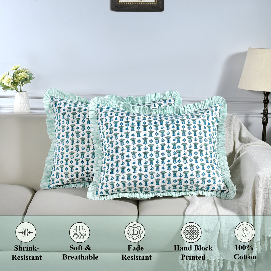 Aquamarine Blue Ruffle 20x26 Inches Sham Pillow Cover Product Image 7