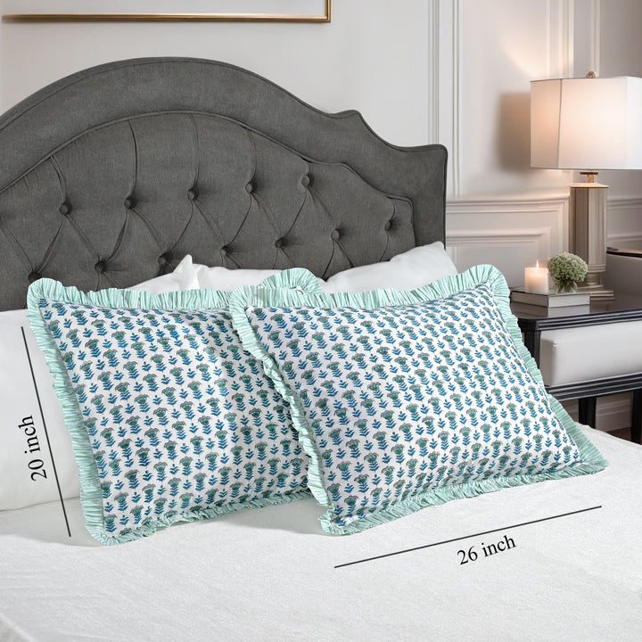Aquamarine Blue Ruffle 20x26 Inches Sham Pillow Cover Product Image 3