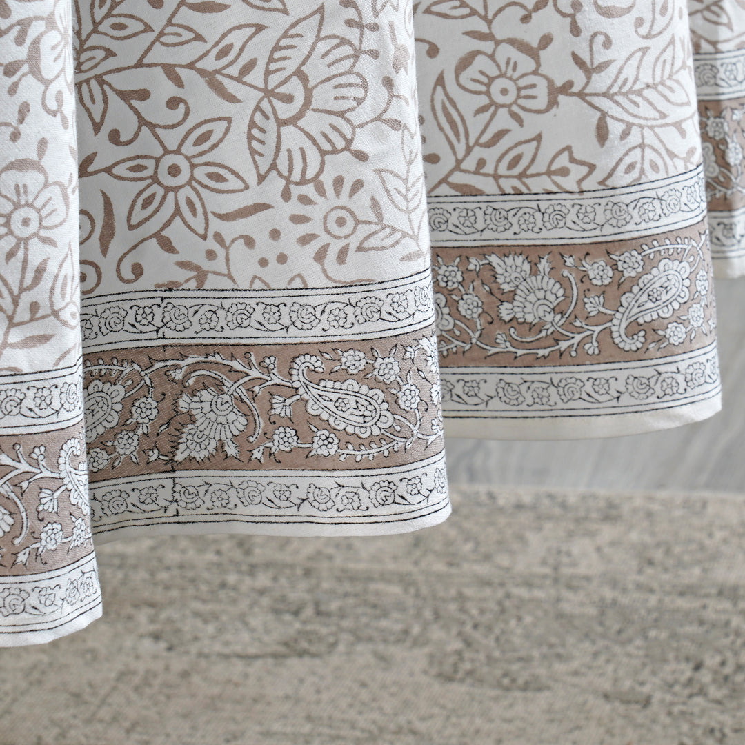 Taupe Jaal Round Tablecloth