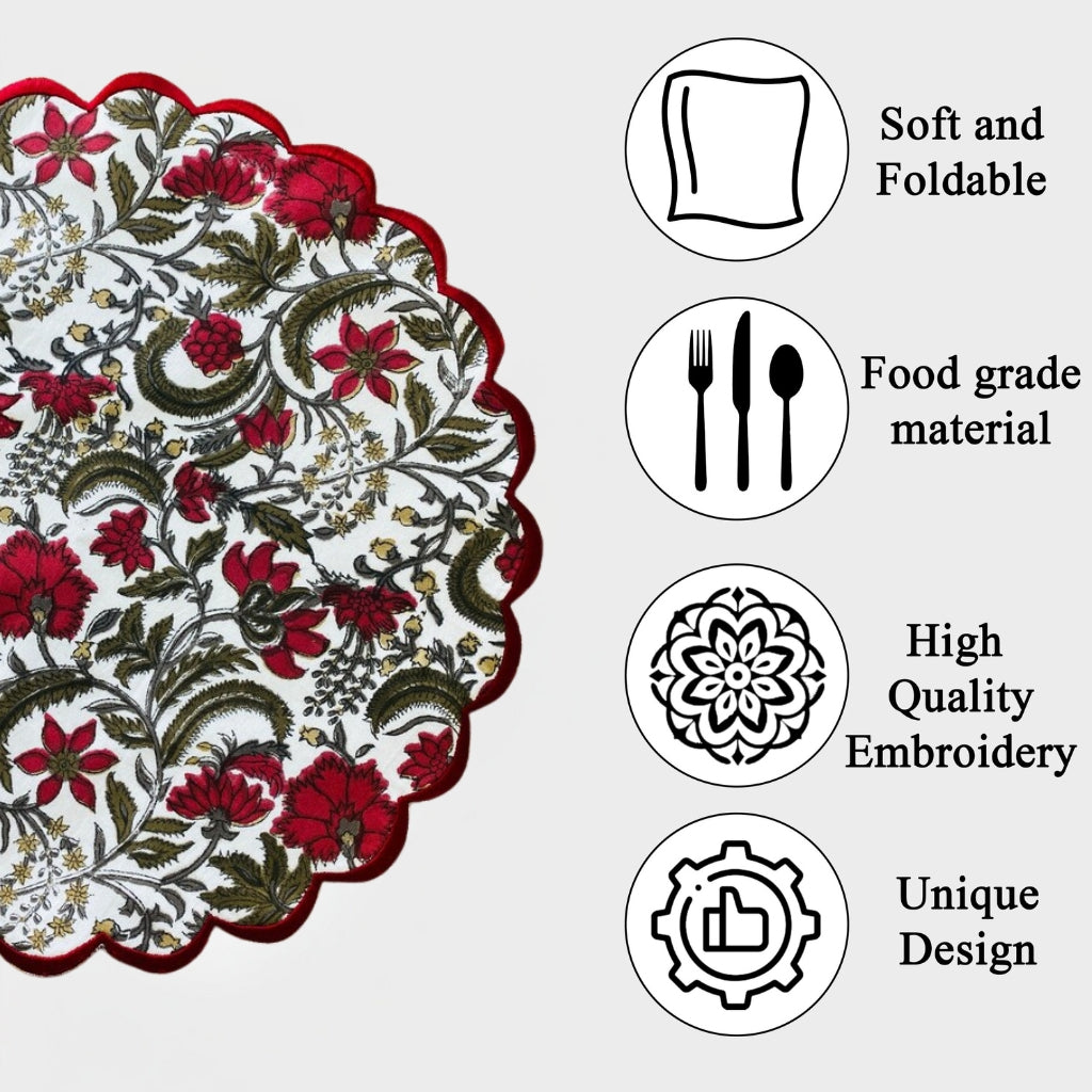 Prune Red, Army Green Placemat