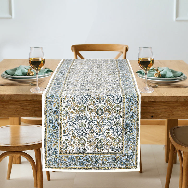 Indigo Floral Table Runner