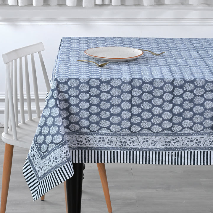 Stonewash Blue Floral Tablecloth Product Image 3