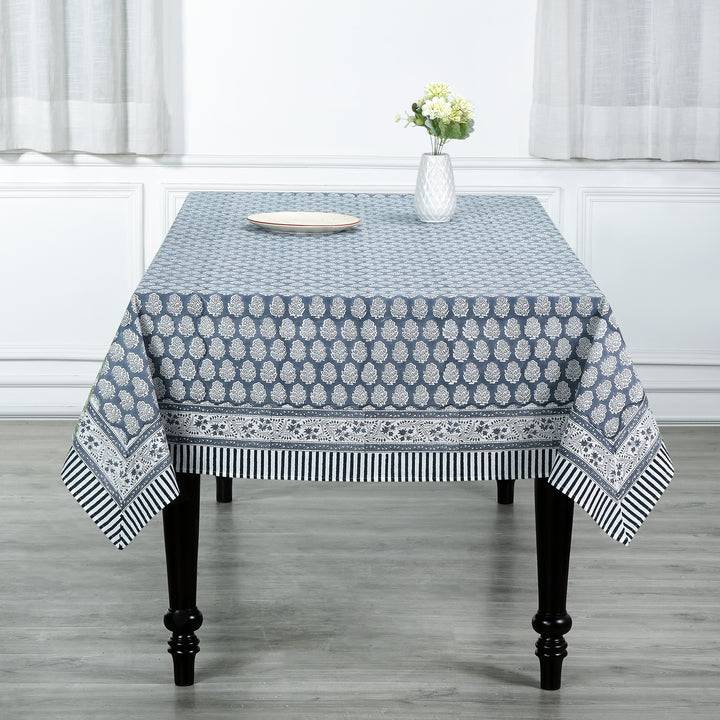 Stonewash Blue Floral Tablecloth Product Image 4