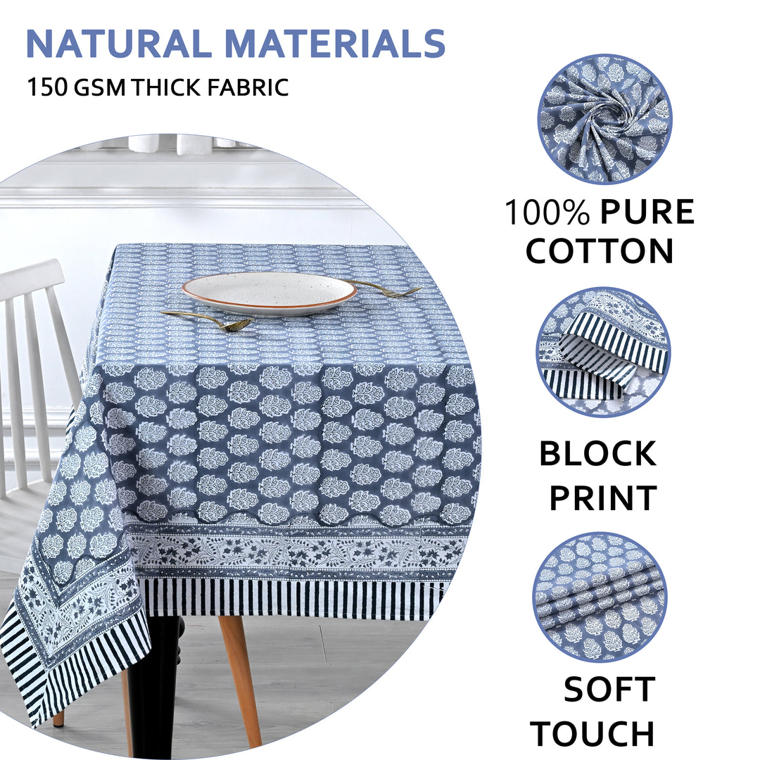 Stonewash Blue Floral Tablecloth Product Image 6