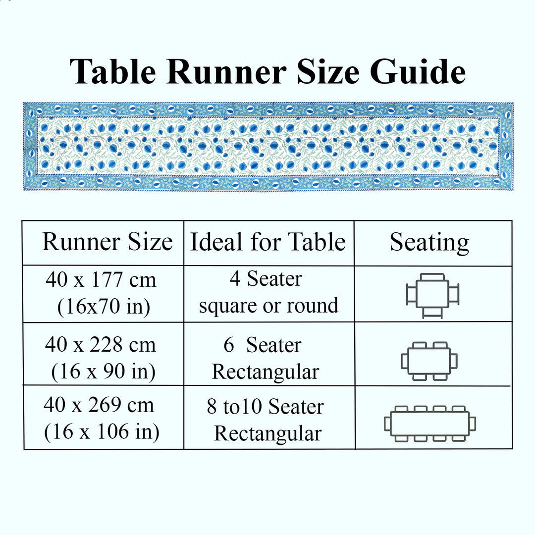Queen Blue Table Runner
