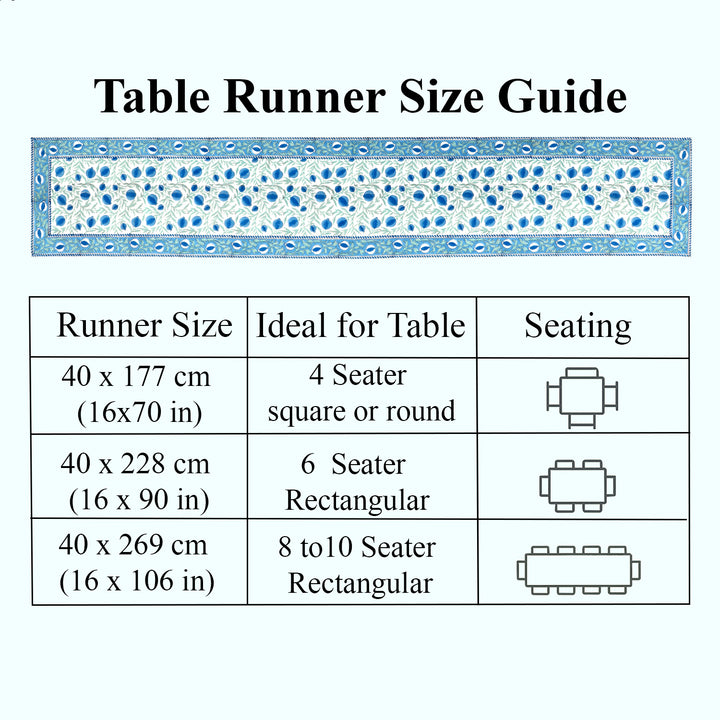 Queen Blue Table Runner