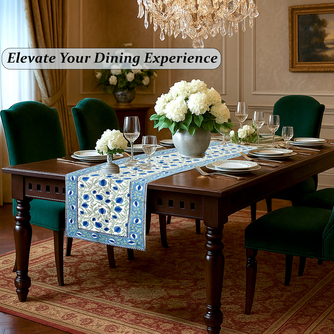 Queen Blue Table Runner