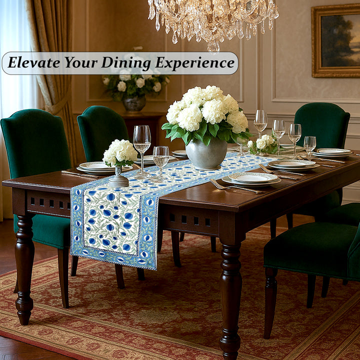 Queen Blue Table Runner