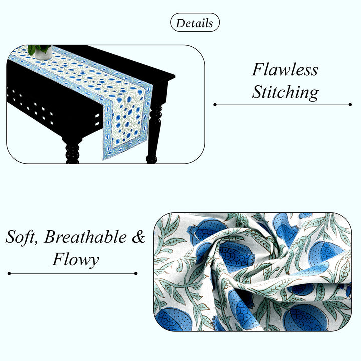 Queen Blue Table Runner