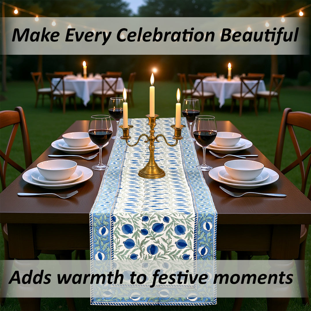 Queen Blue Table Runner