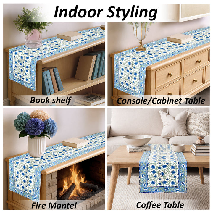 Queen Blue Table Runner