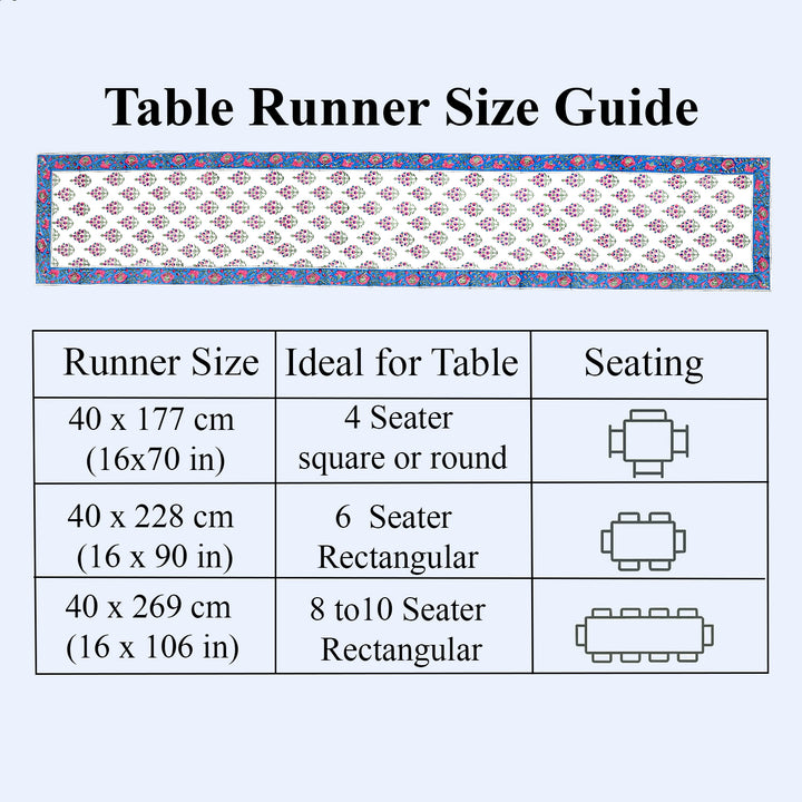 Rudy Blue Border Table Runner
