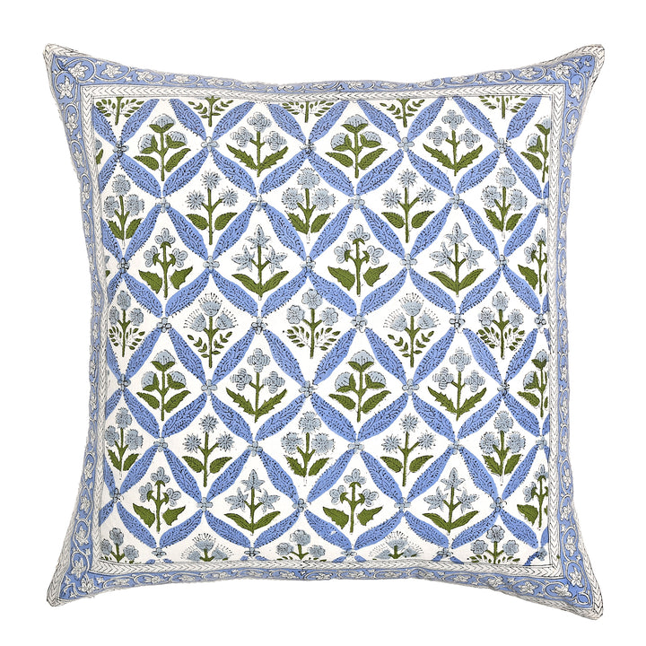 Light Steel Blue Border Throw Pillow Cover