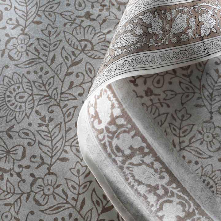 Taupe Jaal Round Tablecloth