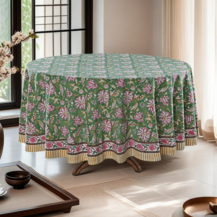 Hunter Green Round Tablecloth
