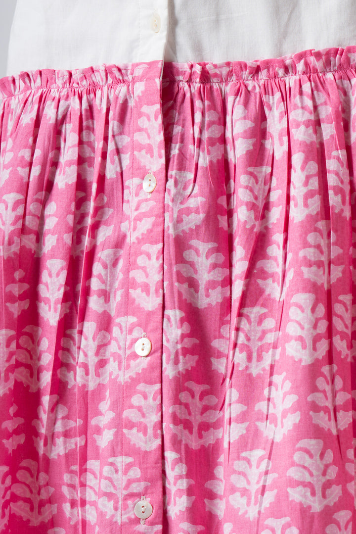 Fabricrush Pink, Indian Hand Block Printed Cotton Dress for Summers, Wedding Dress, Comfort Wear, Maxi Dress, Daily Wear, Gift for her, gifts, Christmas