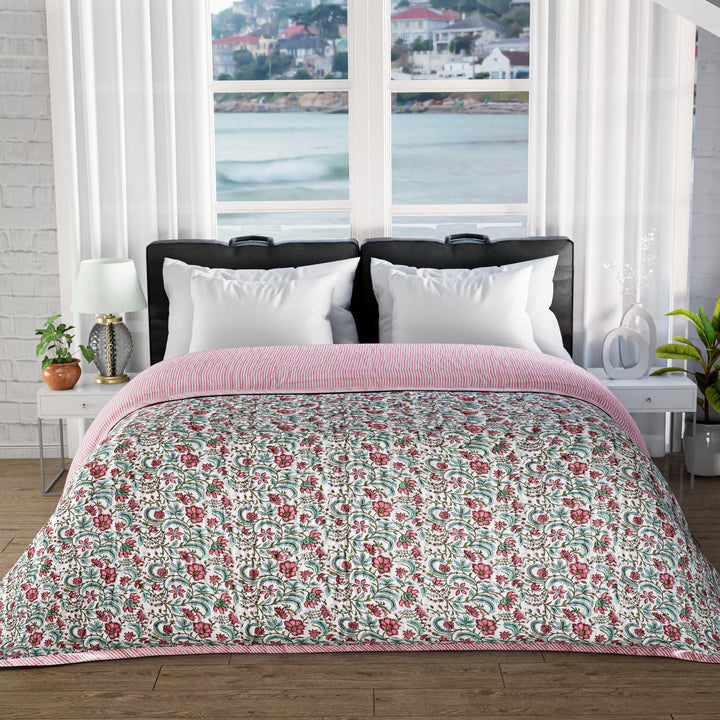 Tulip Pink Cotton Quilt