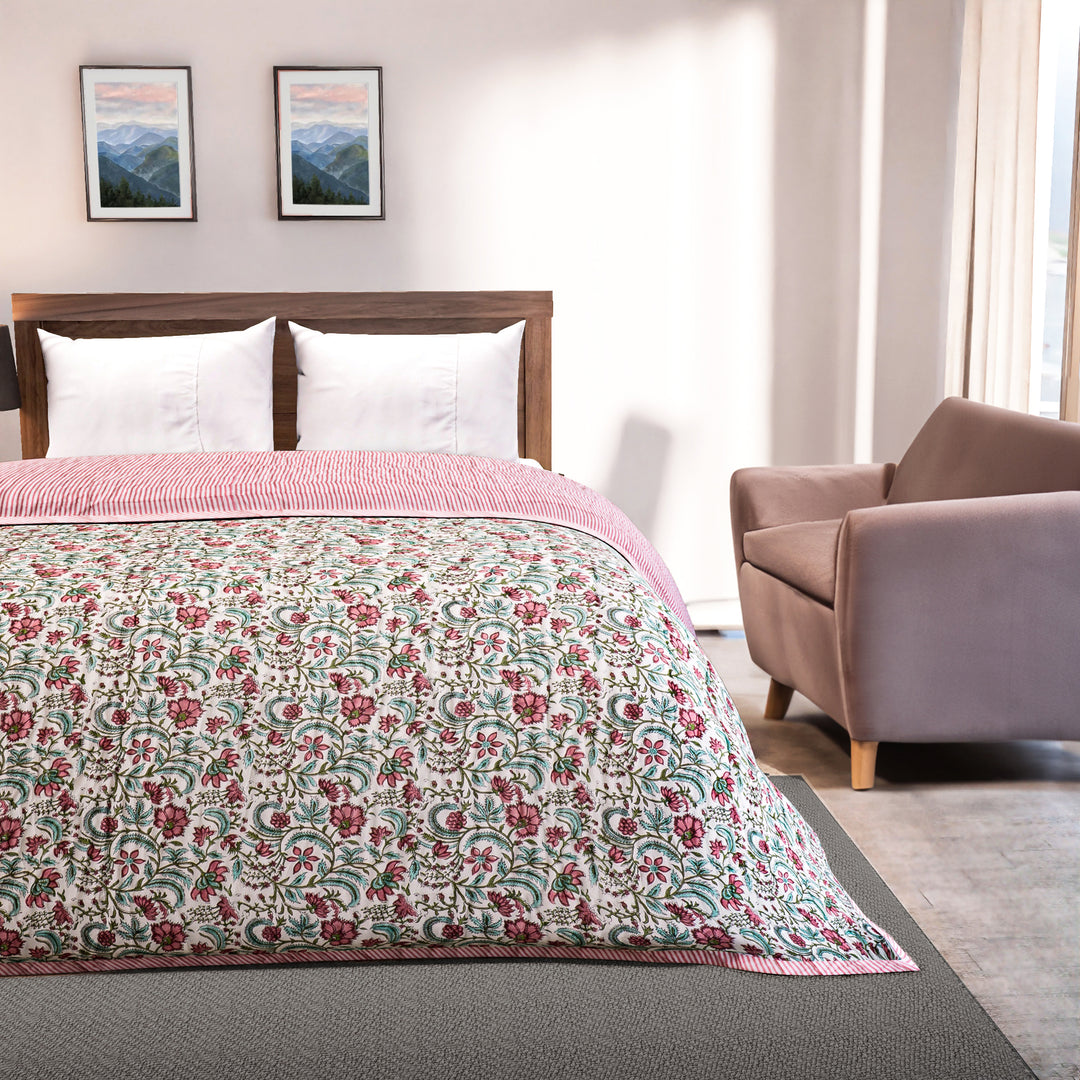 Tulip Pink Cotton Quilt