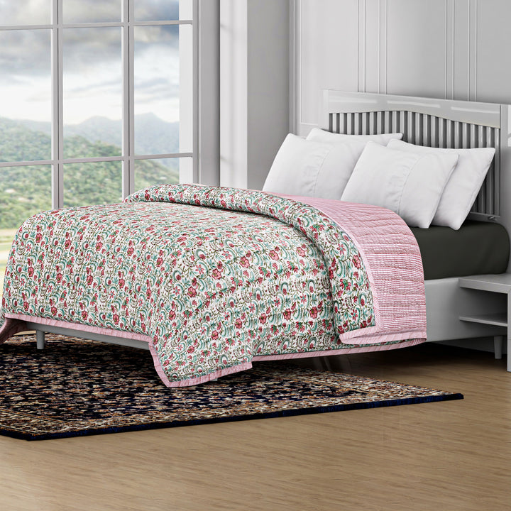 Tulip Pink Cotton Quilt