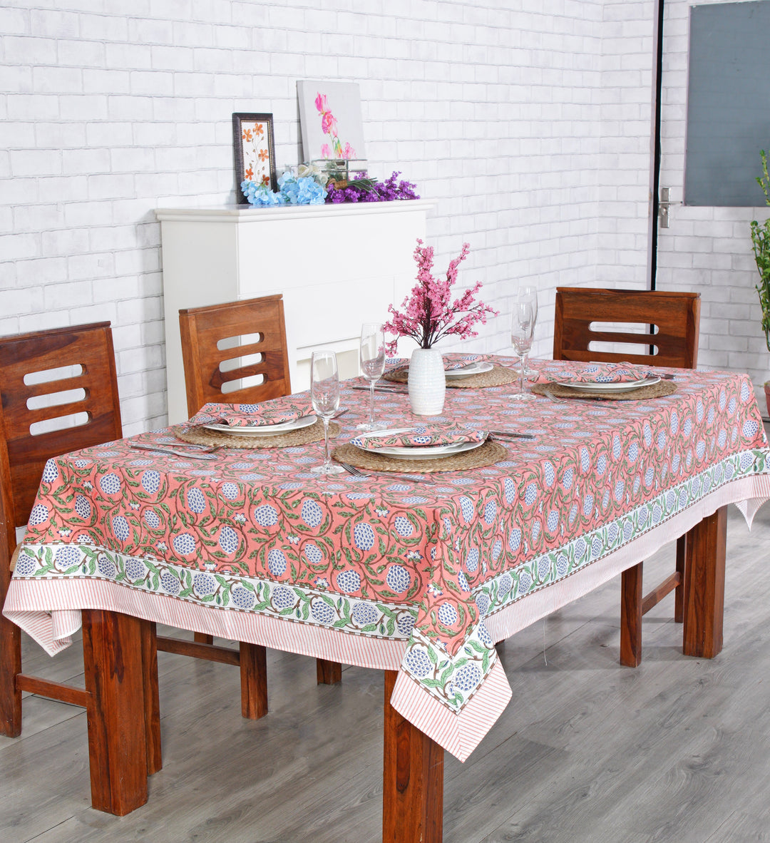 Dark Salmon Pink Tablecloth