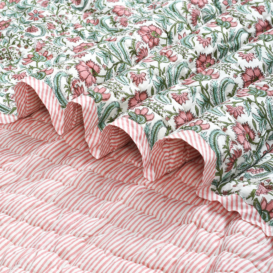 Tulip Pink Cotton Quilt